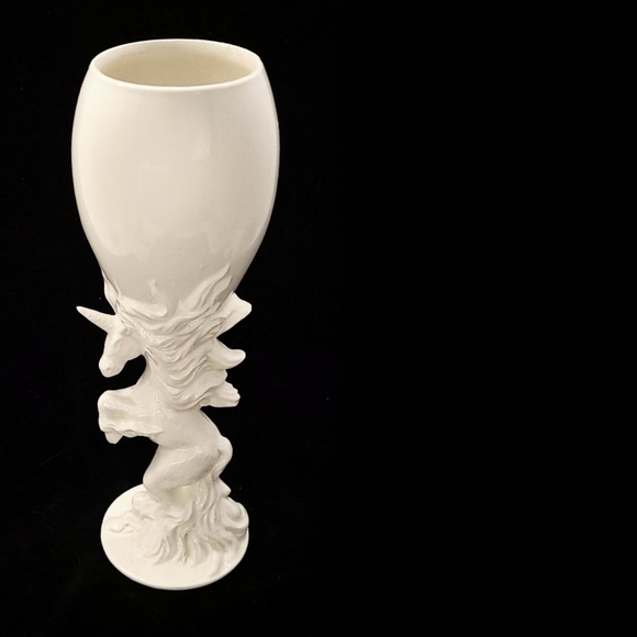 🎈4/$25 Handmade UNICORN paint yourself wine/ champagne ceramic glass - Picture 6 of 7